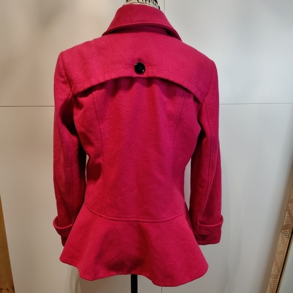 New York & Company Pink Peplum Peacoat | Size M - Picture 6 of 7